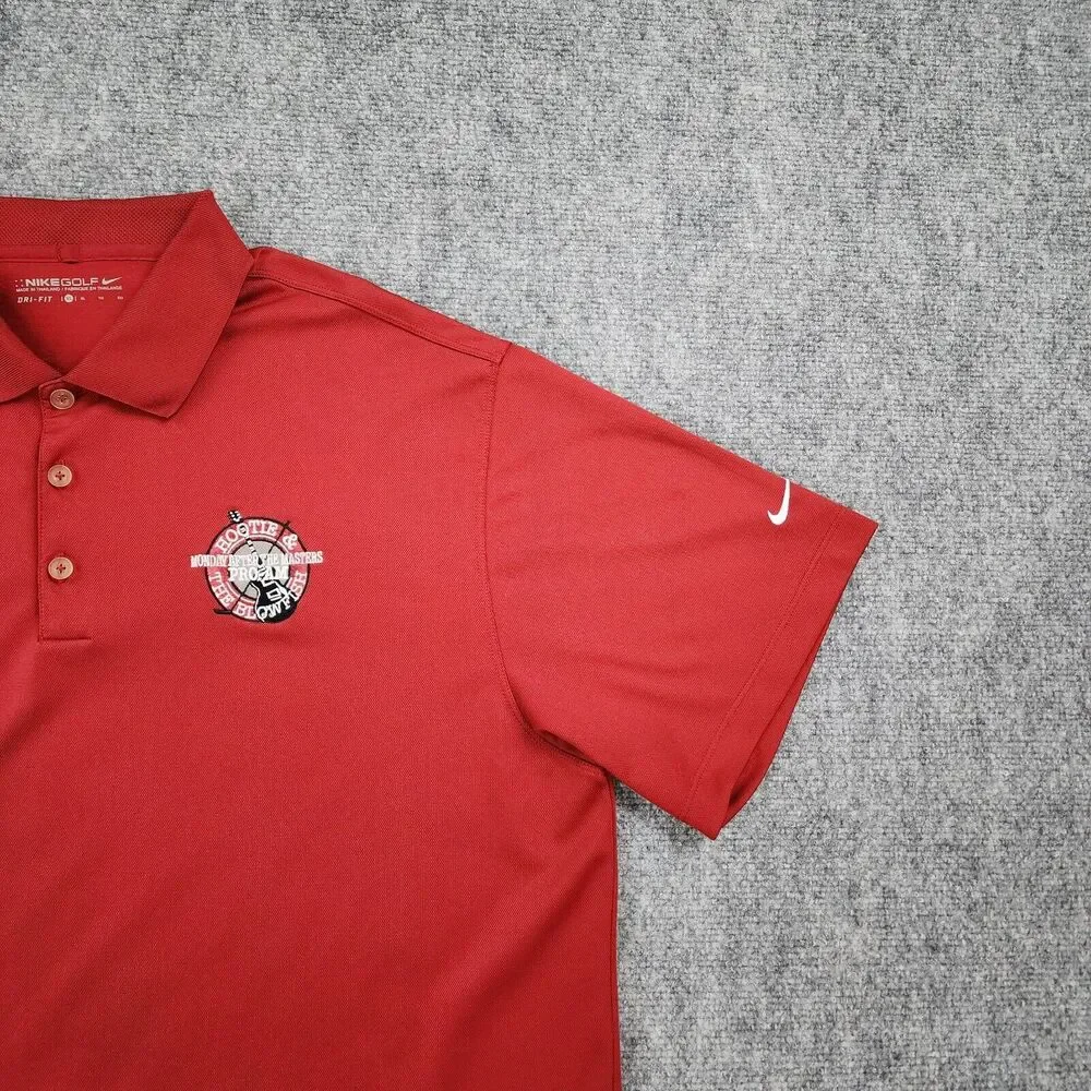 Nike Golf Shirt Mens XL Red Polo Hootie & The Blowfish Pro-Am Active Dri-Fit